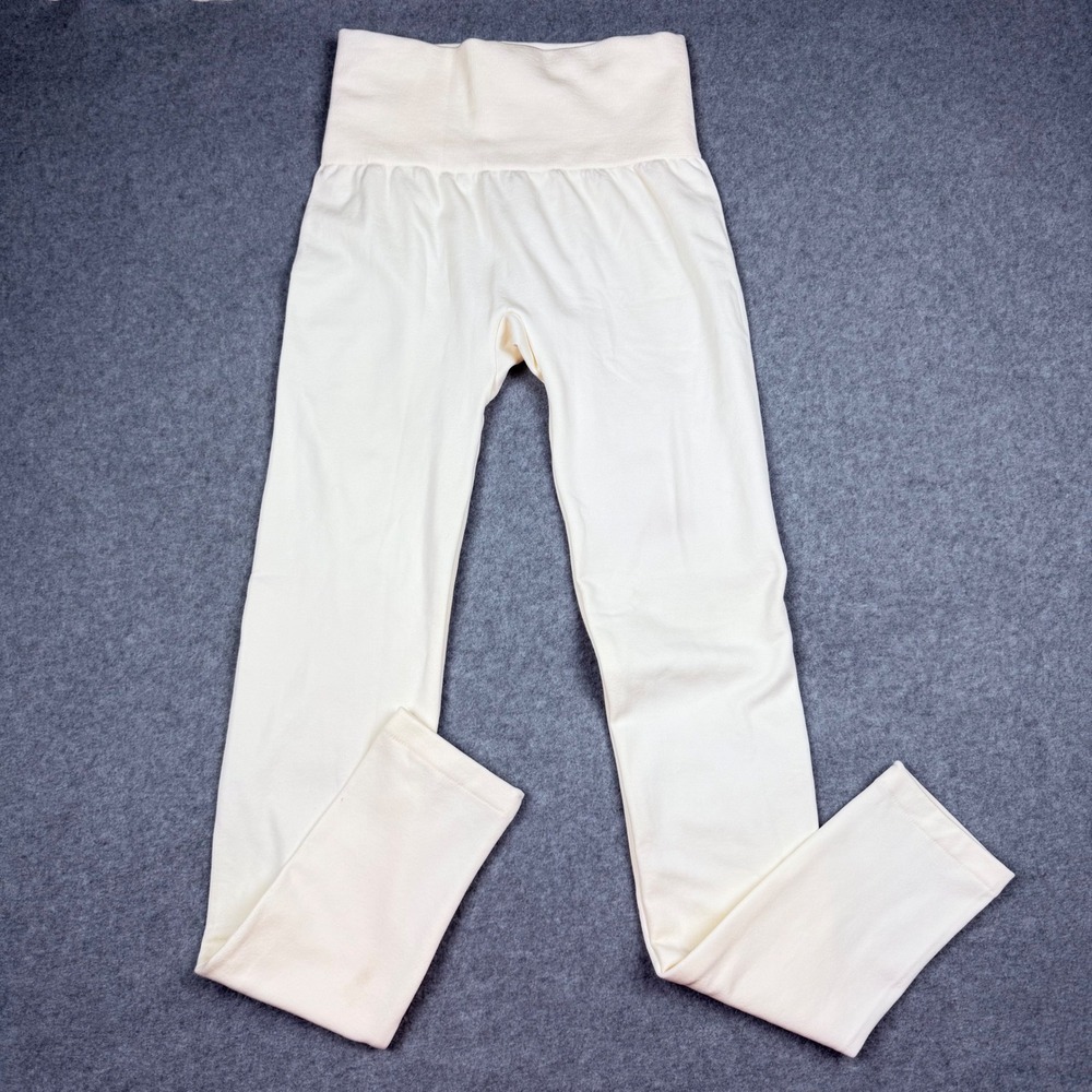 Warners Blissful Benefits Women Cream Fleece Lined High Waist Leggings L/XL